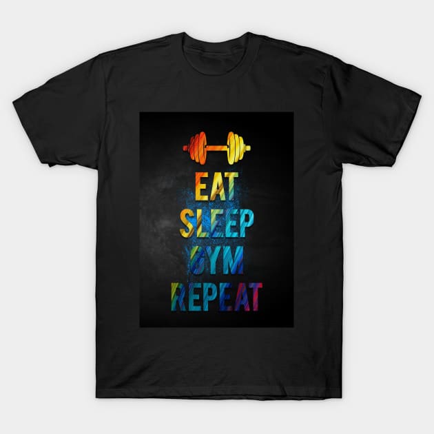 Eat sleep gym repeat T-Shirt by Durro